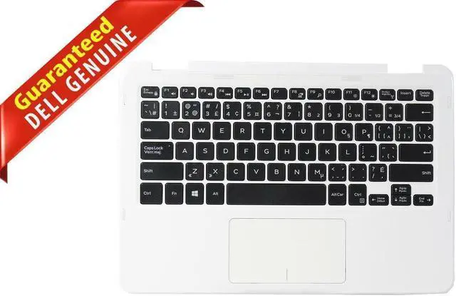 Main image of Dell Inspiron 11 3185 Touchpad 2-in-1 Palmrest Laptop Keyboard White 6NCX7 F5JCC