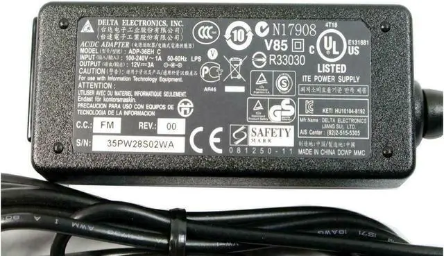 Alt view image 5 of 5 - LOT x 5 Delta Dell Laptop Charger AC Power Adapter ADP-36EHC 12V 3A 36W- PN0F3