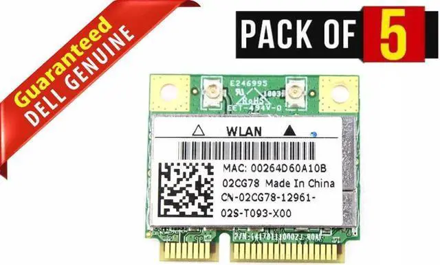 Main image of LOT 5 Dell Inspiron 1121 WLAN802.11n Card Mini PCI-e DW1504 Wireless 2CG78 86RR6
