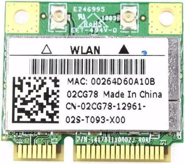 Alt view image 3 of 3 - LOT 5 Dell Inspiron 1121 WLAN802.11n Card Mini PCI-e DW1504 Wireless 2CG78 86RR6
