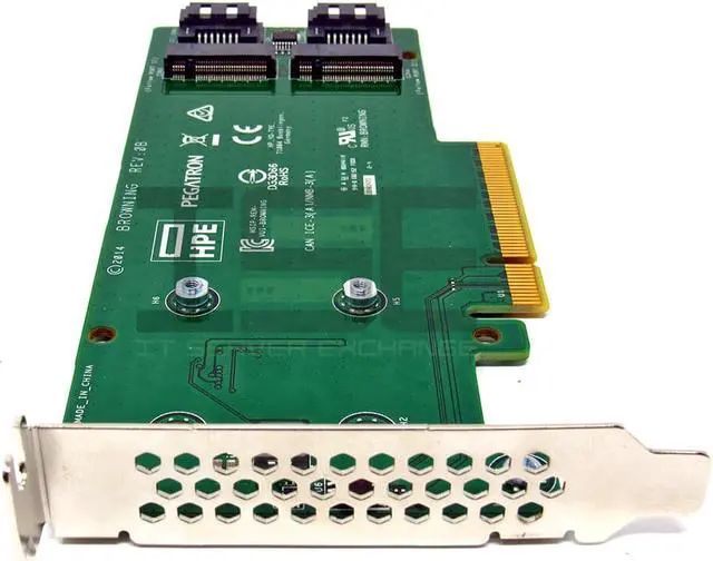 Alt view image 2 of 4 - HPE HP 759505-001 SATA M.2 Dual Drive PCIe Riser Card 759238-001