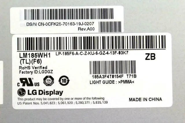 Alt view image 5 of 6 - CFK25 Dell Inspiron One 19 18.5" WDXGA LCD Touch Screen LM185WH1 (TL)(F6) W368G