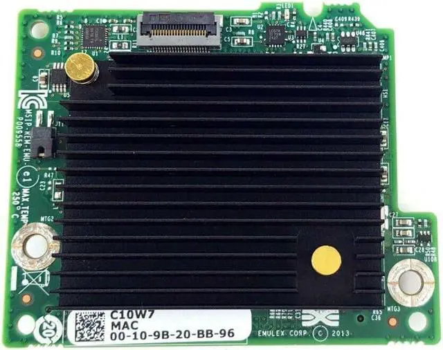 Alt view image 2 of 4 - Dell Emulex P009558 10G Dual Port Blade Network Daughter Card C10W7 P009558-41M