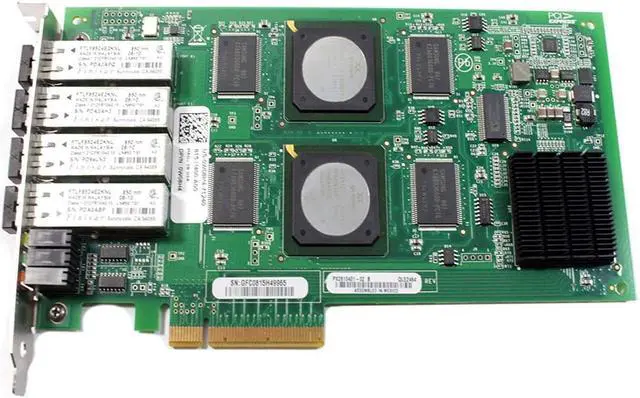 Alt view image 3 of 6 - Dell QLogic QLE2462 4xTransceivers 4Gb PCI-E Fiber Channel Networking Card W08H4