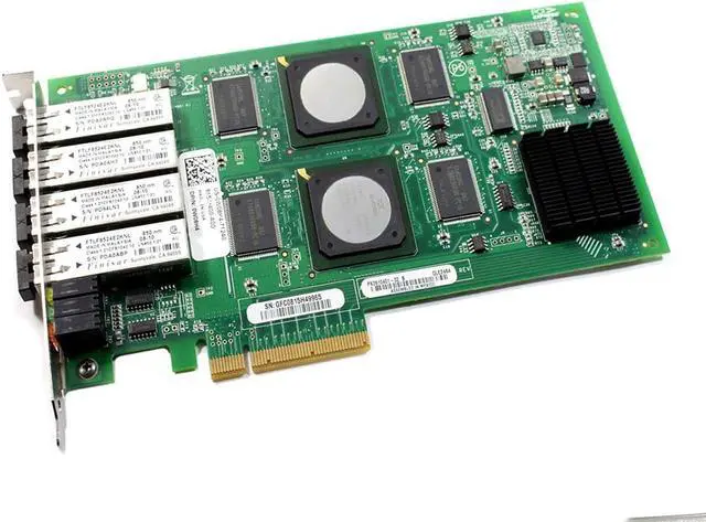 Alt view image 2 of 6 - Dell QLogic QLE2462 4xTransceivers 4Gb PCI-E Fiber Channel Networking Card W08H4
