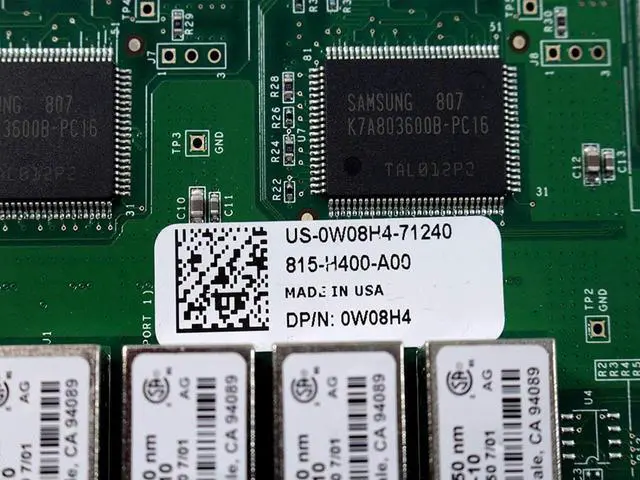 Alt view image 5 of 6 - Dell QLogic QLE2462 4xTransceivers 4Gb PCI-E Fiber Channel Networking Card W08H4