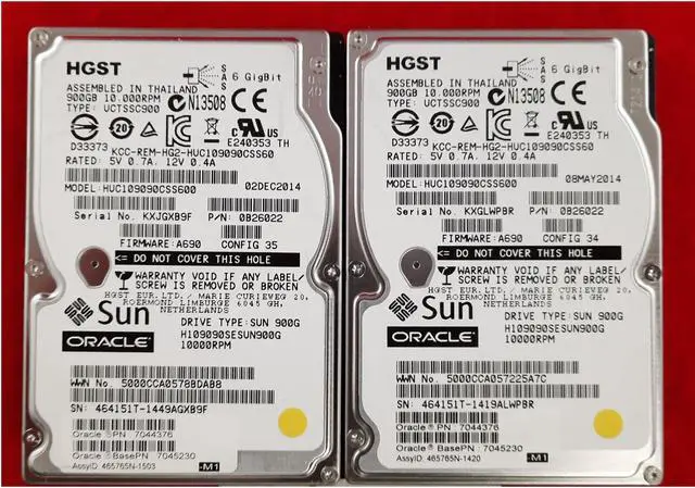 Main image of (NOT FOR HOME PC!) LOT OF 2 Hitachi UltraStar 900GB 10K 64MB SAS 6Gb/s 2.5" Hard Drive 0B26022