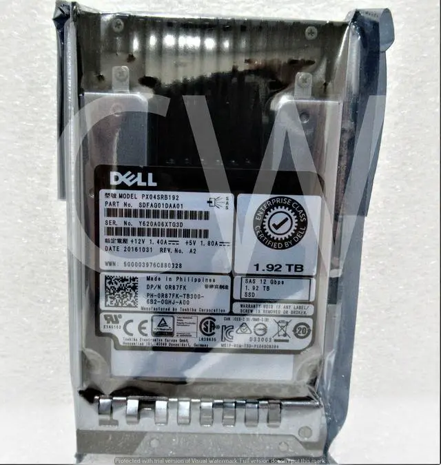 Main image of 0-HOURS R87FK 0R87FK Dell 1.92TB 12Gb/s MLC 2.5" SAS Solid State Drive (SSD)