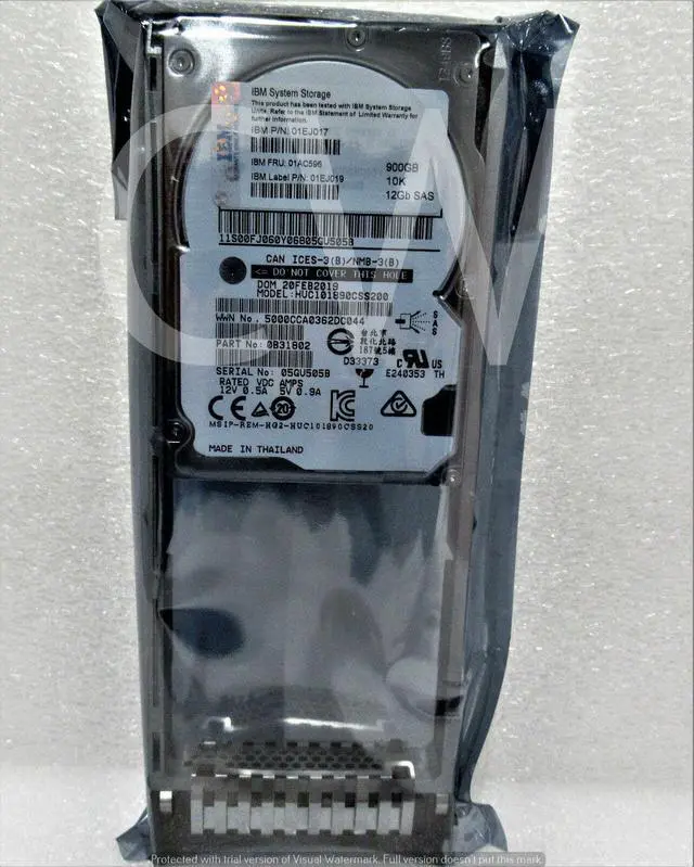 Main image of 01AC596 01EJ017 01EJ019 IBM 900GB 10K RPM 12Gb/s 2.5" SAS SERVER HDD Hard Drive