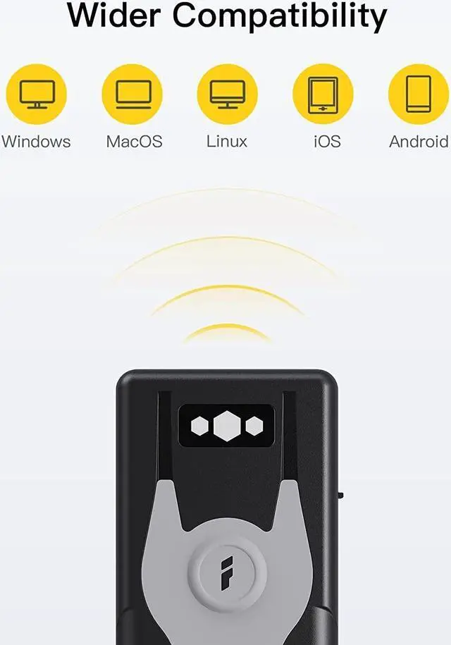 Alt view image 3 of 7 - Bluetooth Scanner 1D Barcode Scanner 2.4Ghz USB Adapter Exclusive Shortcuts