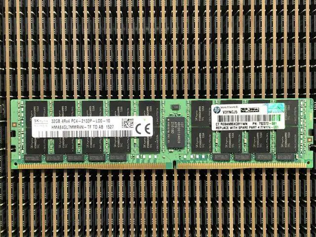 Alt view image 2 of 6 - HP HPE 32GB DDR4 PC4-17000P-L 2133MHz 4DRx4 LRDIMM Server Memory RAM 4Rx4 2133P - OEM