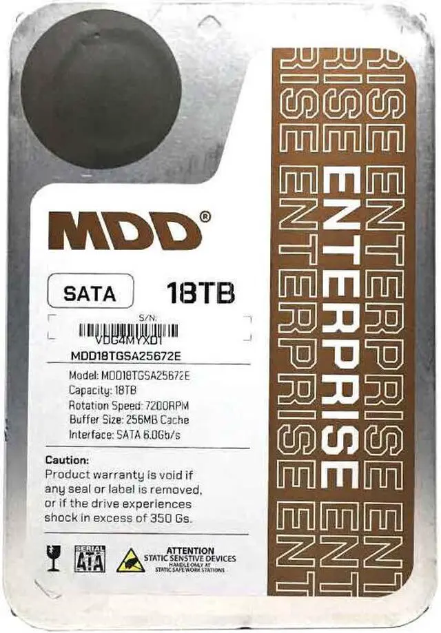 Alt view image 2 of 6 - MDD 18TB 7200RPM 256MB Cache SATA 6G 3.5" Enterprise Hard Drive Datacenter, RAID - OEM