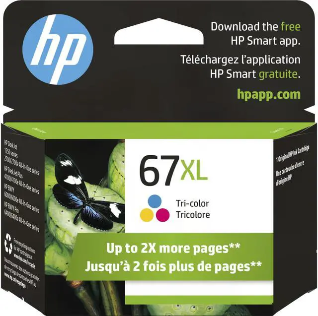 Main image of HP 67XL High Yield Tri-color Original Ink Cartridge, ~200 pages, 3YM58AN#140