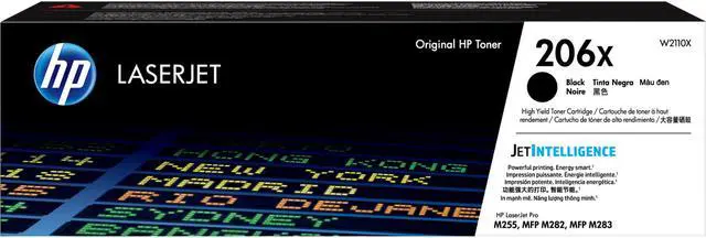 Main image of HP 206X High Yield Black Original LaserJet Toner Cartridge, ~3150 pages, W2110X