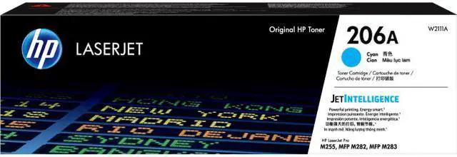Main image of HP 206A Cyan Original LaserJet Toner Cartridge, ~1,250 pages, W2111A