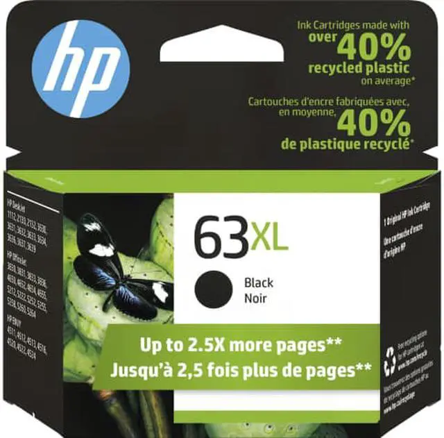 Main image of HP 63XL High Yield Black Original Ink Cartridge, ~430 pages, F6U64AN#140