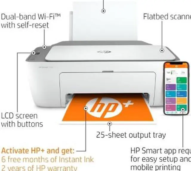 Alt view image 6 of 7 - HP DeskJet 2755e All-in-One Inkjet Printer, Color Mobile Print, Copy, Scan Up to - OEM