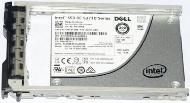 Main image of 2THX8 Dell Intel S3710 200GB SSD SATA 6Gb/s 2.5in SSD SSDSC2BA200G4R 02THX8 HDD