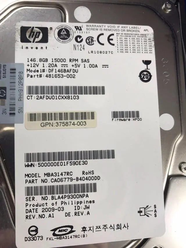 Alt view image 4 of 4 - (NOT FOR HOME PC!) HP 146GB 3.5" Hard Drive 375872-B21 376595-001 150K 3G sas sp hplug