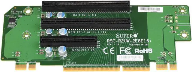 Main image of Supermicro RSC-R2UW-2E8E16+ 2U LHS WIO & PCI-Express x8 x16 Riser Card - OEM