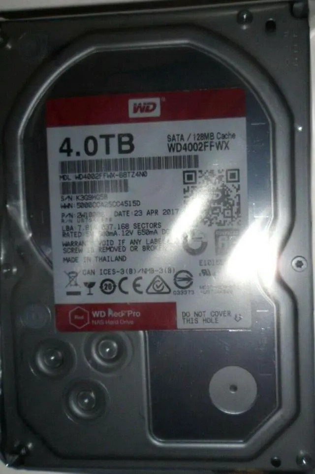 Alt view image 3 of 3 - WD Red Pro 4TB 3.5-Inch 7200rpm 128MB Cache NAS Hard Drive WD4002FFWX SATA