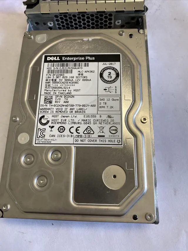 Main image of Dell Compellent C2X2N Hitachi 0F22983 HUS726020ALS214 2TB 12Gbps 7.2K SE HDD - OEM