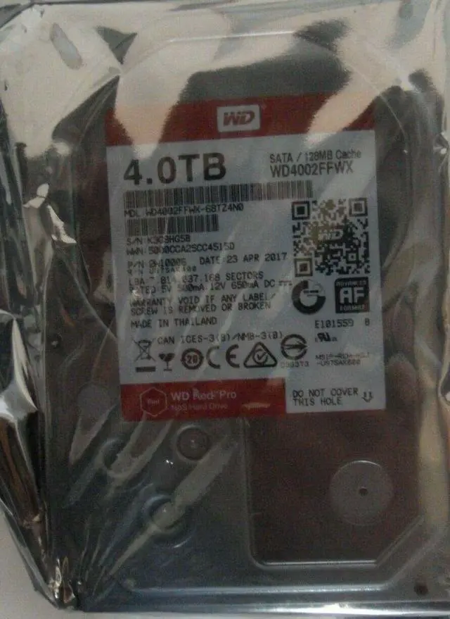 Alt view image 2 of 3 - WD Red Pro 4TB 3.5-Inch 7200rpm 128MB Cache NAS Hard Drive WD4002FFWX SATA