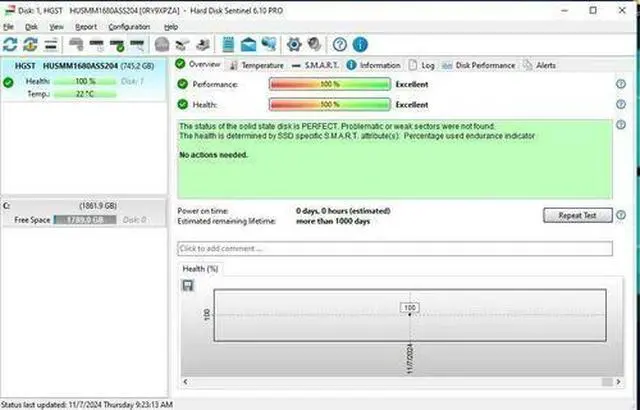 Alt view image 3 of 3 - (NOT FOR HOME PC!) HUSMM1680ASS204 Dell 800GB 12Gb/s 2.5" SAS Solid State Drive (SSD)