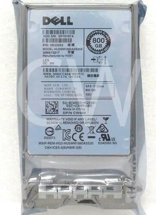 Main image of (NOT FOR HOME PC!) Dell 800GB 12Gb 2.5" SAS SSD for R410 R415 R420 R430 R730XD R805 R905 R910 R930