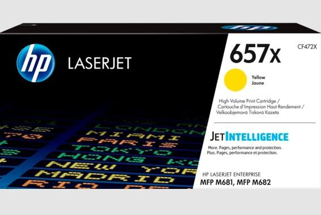 Main image of HP 657X High Yield Yellow Original LaserJet Toner Cartridge, ~23,000 pages,