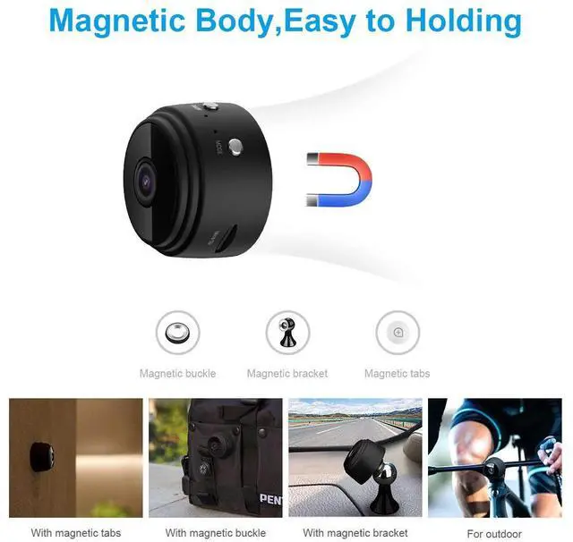 Alt view image 3 of 6 - Mini Spy Camera WiFi Hidden Camera AOBO Wireless HD 1080P Indoor Home Small Spy Cam Security Cameras/Nanny Cam Built-in Battery with Motion Detection/Night Vision For iPhone/Android Phone/iPad/PC