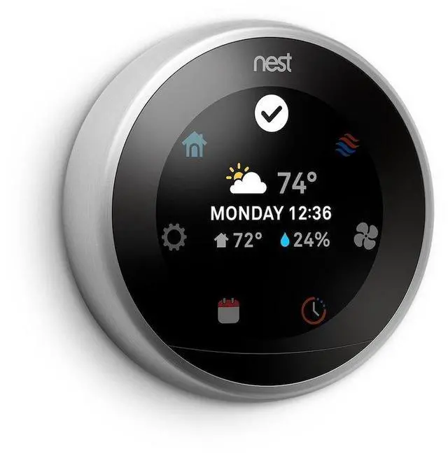 Alt view image 5 of 6 - Nest 3rd Gen Programmable Wi-Fi Thermostat & Google Home Mini Smart Speaker