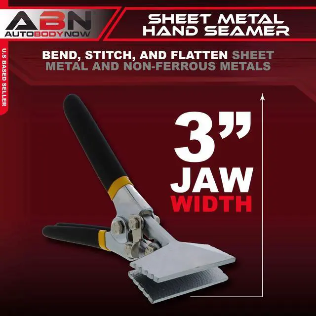 Alt view image 2 of 7 - ABN Sheet Metal Hand Seamer - 3 Inch Straight Jaw Manual Metal Bender Tool