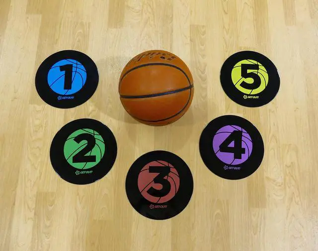 Alt view image 2 of 8 - Basketball Training Disc Spot Markers 5-Pack Court Floor Poly Spots