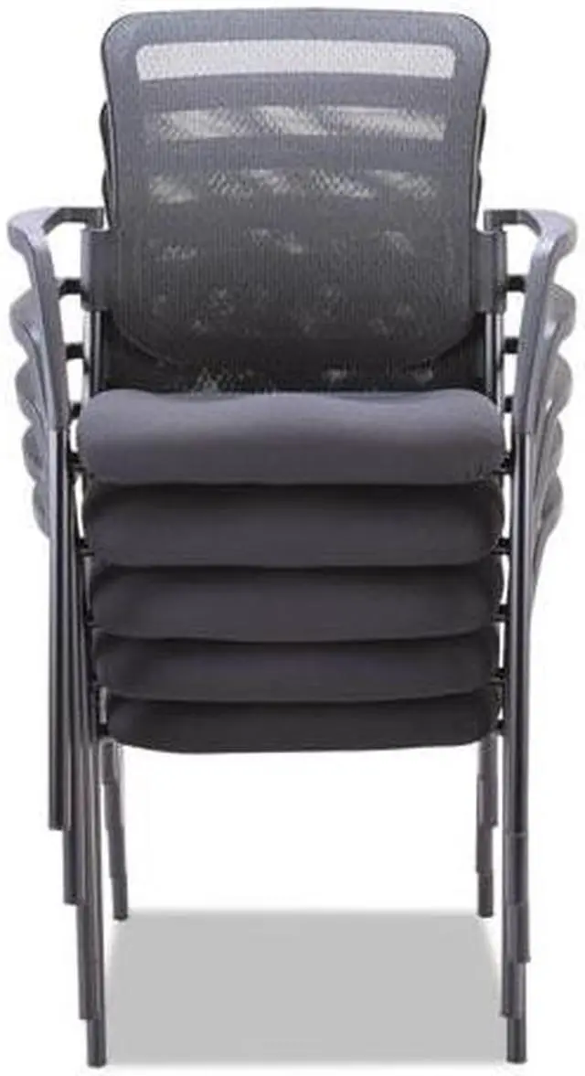 Alt view image 6 of 20 - Alera - EL4314 - Mesh Guest Stacking Chair, Black