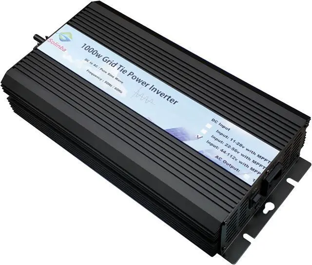 Alt view image 2 of 5 - Solinba 1000w on grid tie pure sine wave power inverter DC46-114v to AC 90-130v, 46-65Hz, USA plug, black color