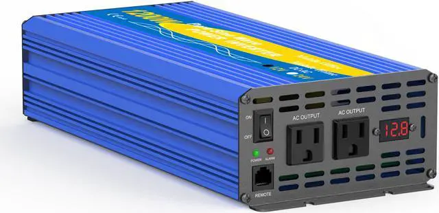 Alt view image 2 of 6 - Solinba 1200W/Peak 2500w Car Power Inverter Converter DC12v to AC110v 60Hz
