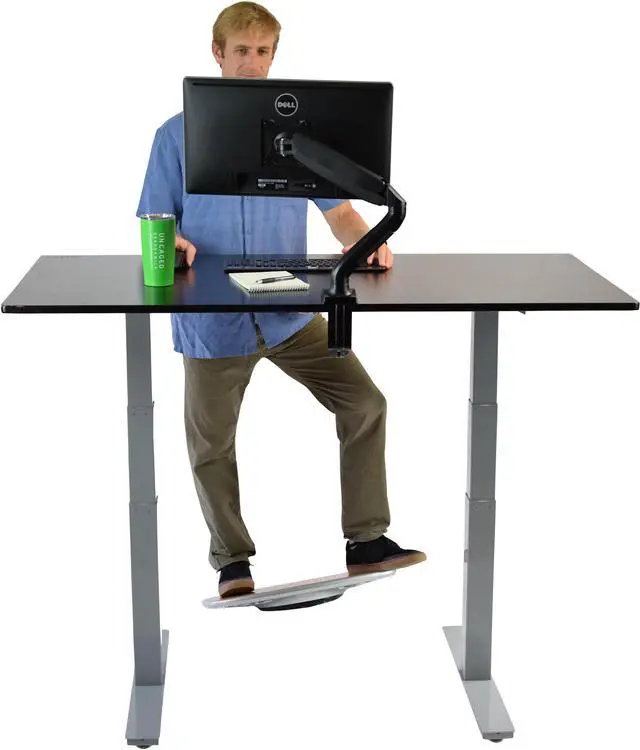 Alt view image 4 of 7 - BASE+ Standing Desk Balance Board - Balance Board Standing Desk Safe Easy to Use Non-Distracting Bamboo Aluminum Balance Boards Stay Active While Being Productive with Our balance trainer wobble board
