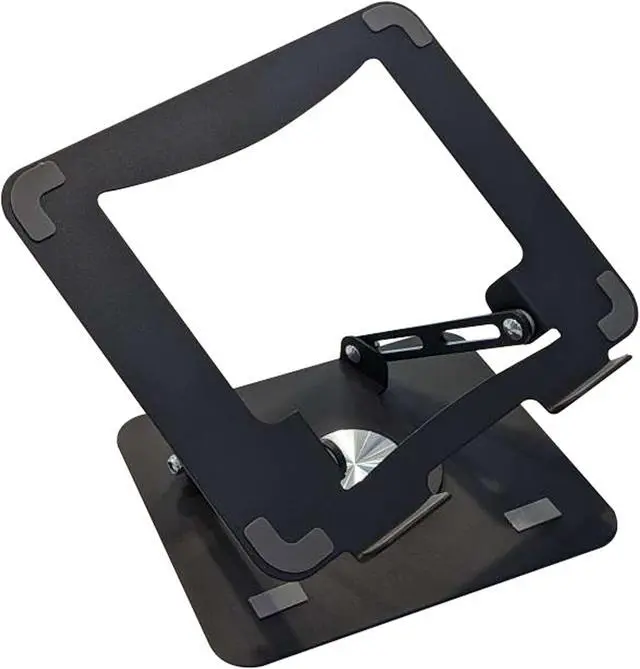 Main image of Swivel Laptop Stand for Desk – Adjustable Laptop Stand for Desk 360 Rotation – Raise, tilt, Rotate, Cool laptops with This Ergonomic Laptop Riser for Desk ipad Stand Laptop Cooling pad (Black)