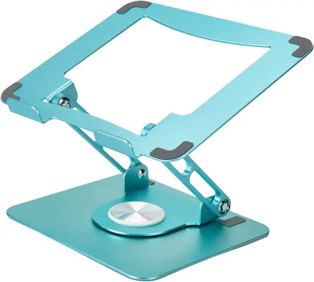 Alt view image 6 of 6 - Swivel Laptop Stand for Desk – Adjustable Laptop Stand for Desk 360 Rotation – Raise, tilt, Rotate, Cool laptops with This Ergonomic Laptop Riser for Desk ipad Stand Laptop Cooling pad (Ocean Blue)