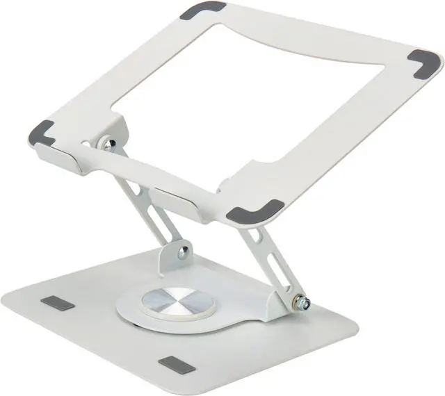 Alt view image 7 of 7 - Swivel Laptop Stand for Desk – Adjustable Laptop Stand for Desk 360 Rotation – Raise, tilt, Rotate, Cool laptops with This Ergonomic Laptop Riser for Desk ipad Stand Laptop Cooling pad (White)