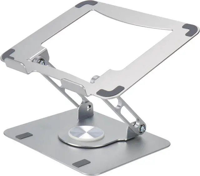 Main image of Swivel Laptop Stand for Desk – Adjustable Laptop Stand for Desk 360 Rotation – Raise, tilt, Rotate, Cool laptops with This Ergonomic Laptop Riser for Desk ipad Stand Laptop Cooling pad (Silver)