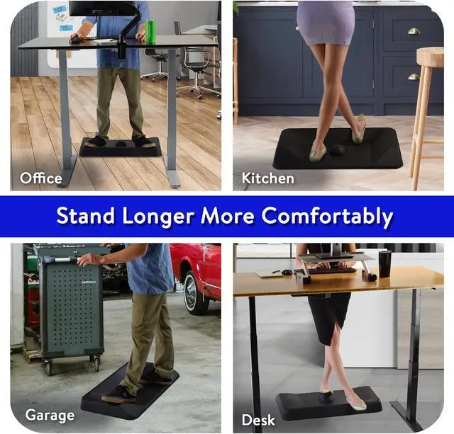 Alt view image 4 of 7 - Active Standing Desk Mat  Not-Flat Anti Fatigue Mat with massage ball Large anti-fatigue mat must have office desk accessories ergonomic anti fatigue floor mat anti fatigue mat standing desk office