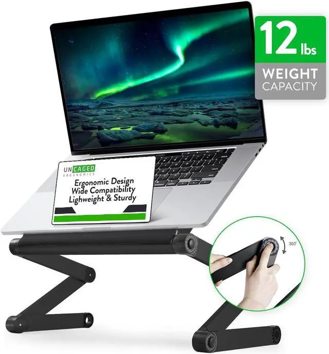 Alt view image 2 of 12 - Adjustable Book Holder and Laptop Stand - Portable Aluminum Book Stand for Textbooks, Cookbooks, Recipe Books, and Tablets