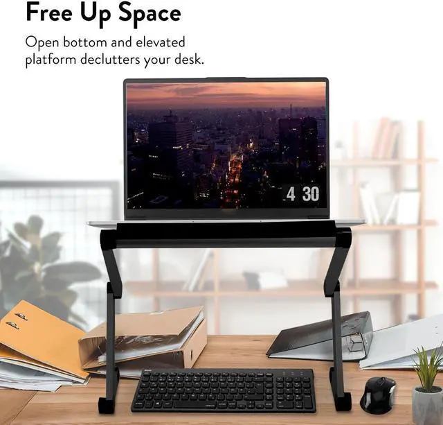 Alt view image 12 of 12 - Adjustable Book Holder and Laptop Stand - Portable Aluminum Book Stand for Textbooks, Cookbooks, Recipe Books, and Tablets