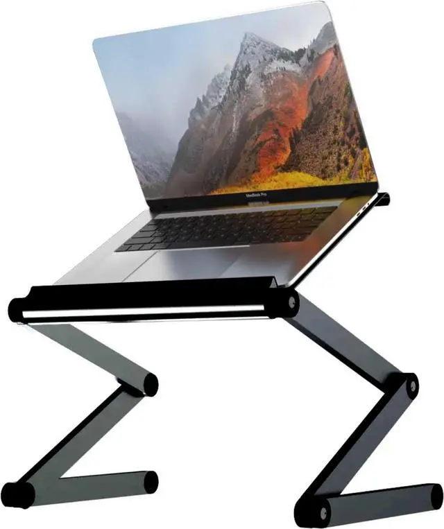 Main image of Adjustable Book Holder and Laptop Stand - Portable Aluminum Book Stand for Textbooks, Cookbooks, Recipe Books, and Tablets