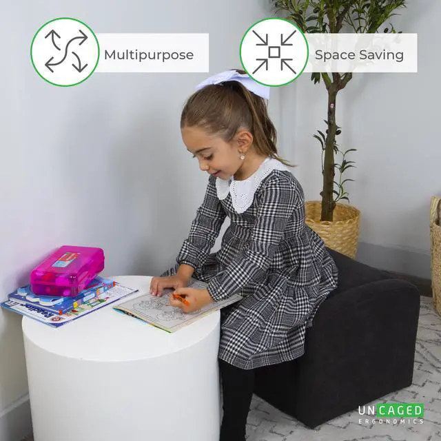 Alt view image 5 of 7 - STASH Comfy Kids Sofa Chair  cute toddler chair toy storage chest. Kids folding chair converts to an ottoman. Small toddler chairs for girls boys supports 200lbs! kids lounge chair kids chair comfy