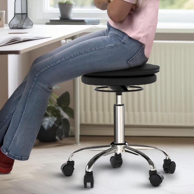Alt view image 2 of 16 - Wobble Stool Air balance ball chair on wheels alternative rolling stool with wheels flexible seating classroom stools standing desk stool yoga ball chair adhd chair wobble stools for classroom seating
