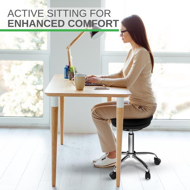 Alt view image 4 of 16 - Wobble Stool Air balance ball chair on wheels alternative rolling stool with wheels flexible seating classroom stools standing desk stool yoga ball chair adhd chair wobble stools for classroom seating
