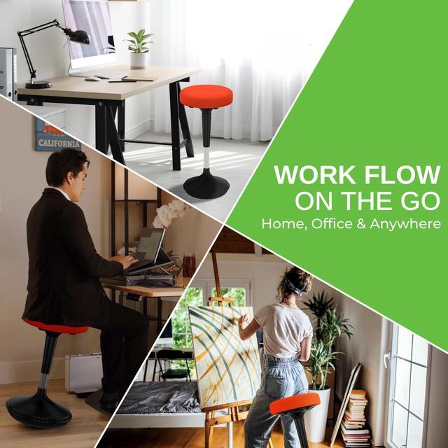 Alt view image 7 of 14 - Wobble Stool Standing Desk Stool - tall office chair for standing desk chair wobble stools for classroom seating adhd chair height adjustable stool 23-33" Active stool for standing desk wobble chairs